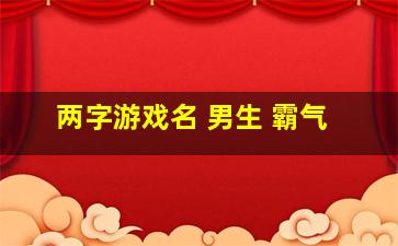 两字游戏名 男生 霸气